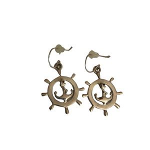 Sterling silver anchor nautical earrings